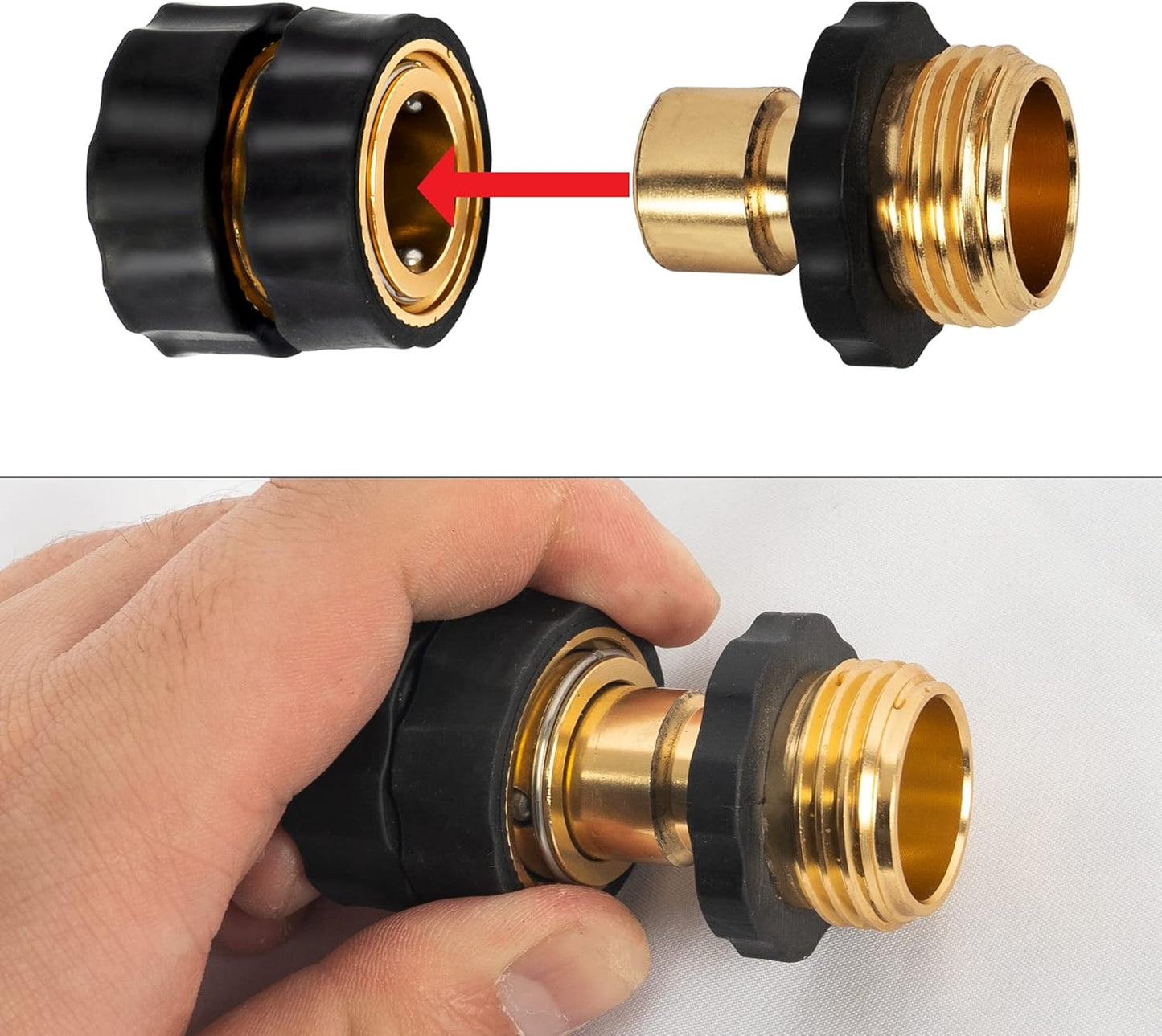 Xiny Tool 3/4 Inch Garden Hose Quick Connect, Male and Female Water Quick Release Hose Fittings