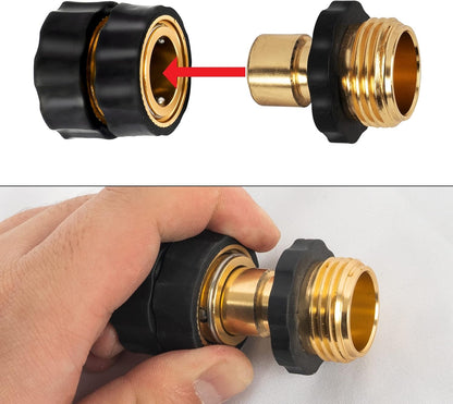 Xiny Tool 3/4 Inch Garden Hose Quick Connect, Male and Female Water Quick Release Hose Fittings