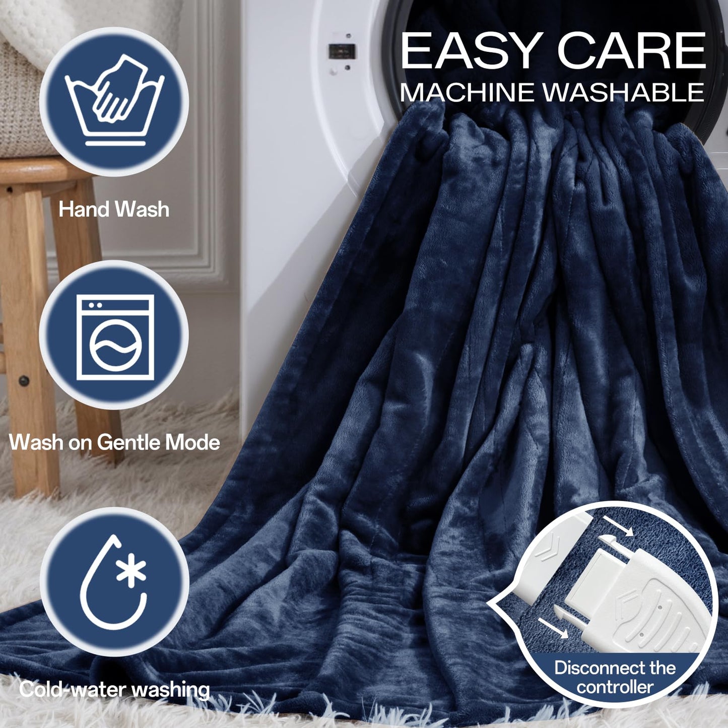 Heated Blanket Twin, Electric Blanket Soft Sherpa Flannel, 10 Hours Auto Shut-off & 8 Fast Heating Levels, Machine Washable ETL Certified, Heating Blanket for Bed & Sofa (62x84 inches, Gray)