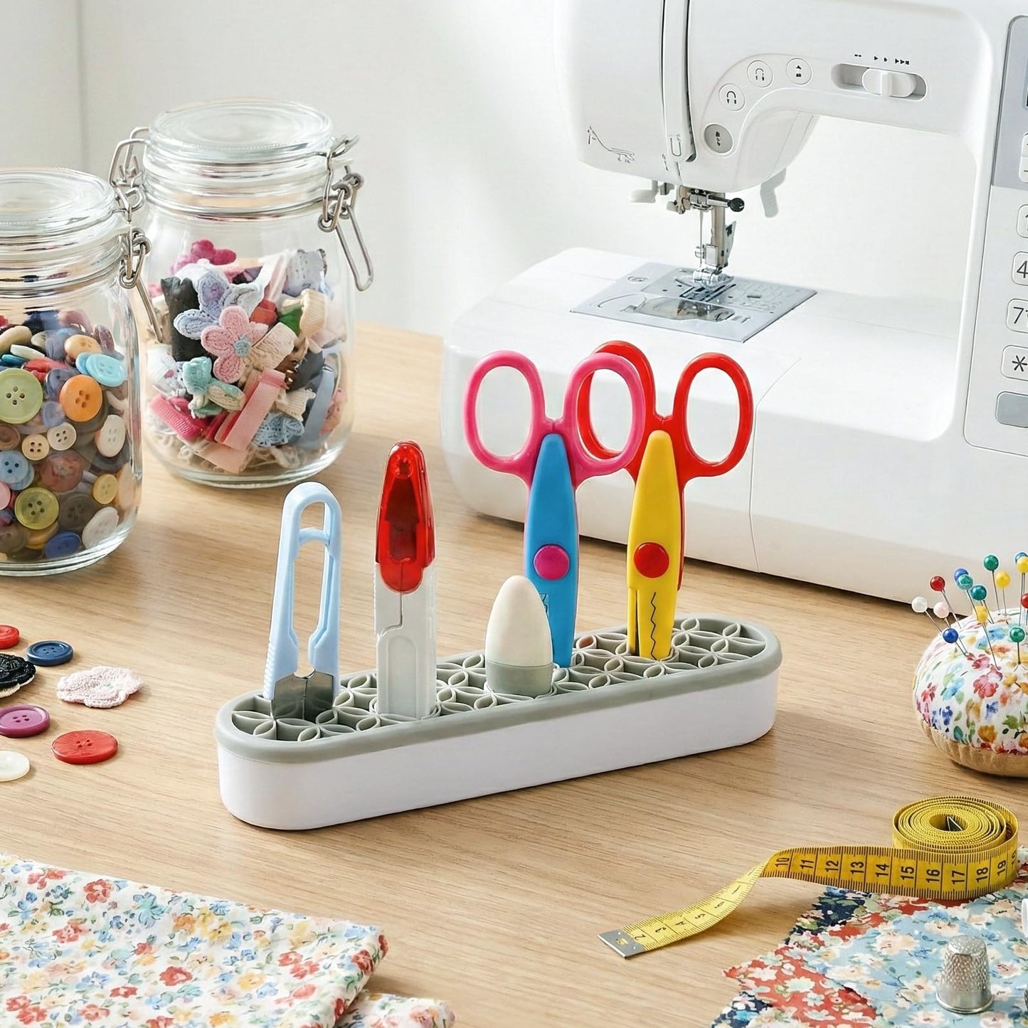 Elsjoy 3 Pack Silicone Makeup Brush Holder, Desktop Cosmetic Organizer Pen Holder, Sewing Tool Holder Beauty Tool Organizer Stand for Brush, Scissors, Toothbrush