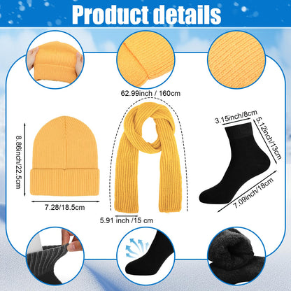 Jamntower 144 Pcs Homeless Care Supplies Bulk Emergency Blanket Beanies Hat Scarf Winter Touchscreen Gloves Thermal Socks Drawstring Bag for Cold Weather Outdoor Camping Hiking Survival (Multicolor)