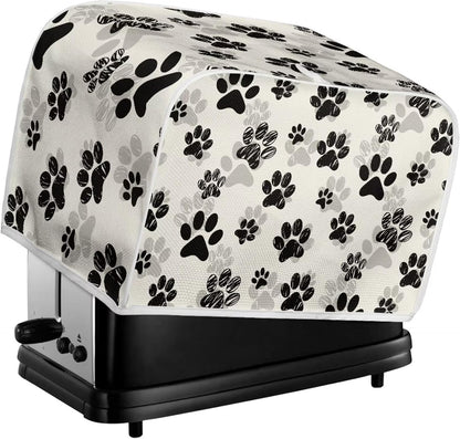Dog Paw Toaster Covers 4 Slice, Anti Dust Cover for Most Standard Toasters, Small Kitchen Appliance Protector