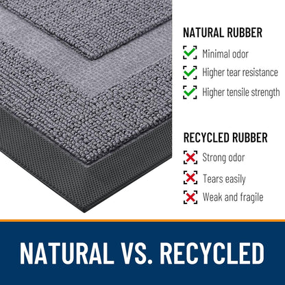 OLANLY Waterproof Front Door Mat | All-Season Indoor Outdoor Doormat, Easy Clean, 33x21, Classic Gray