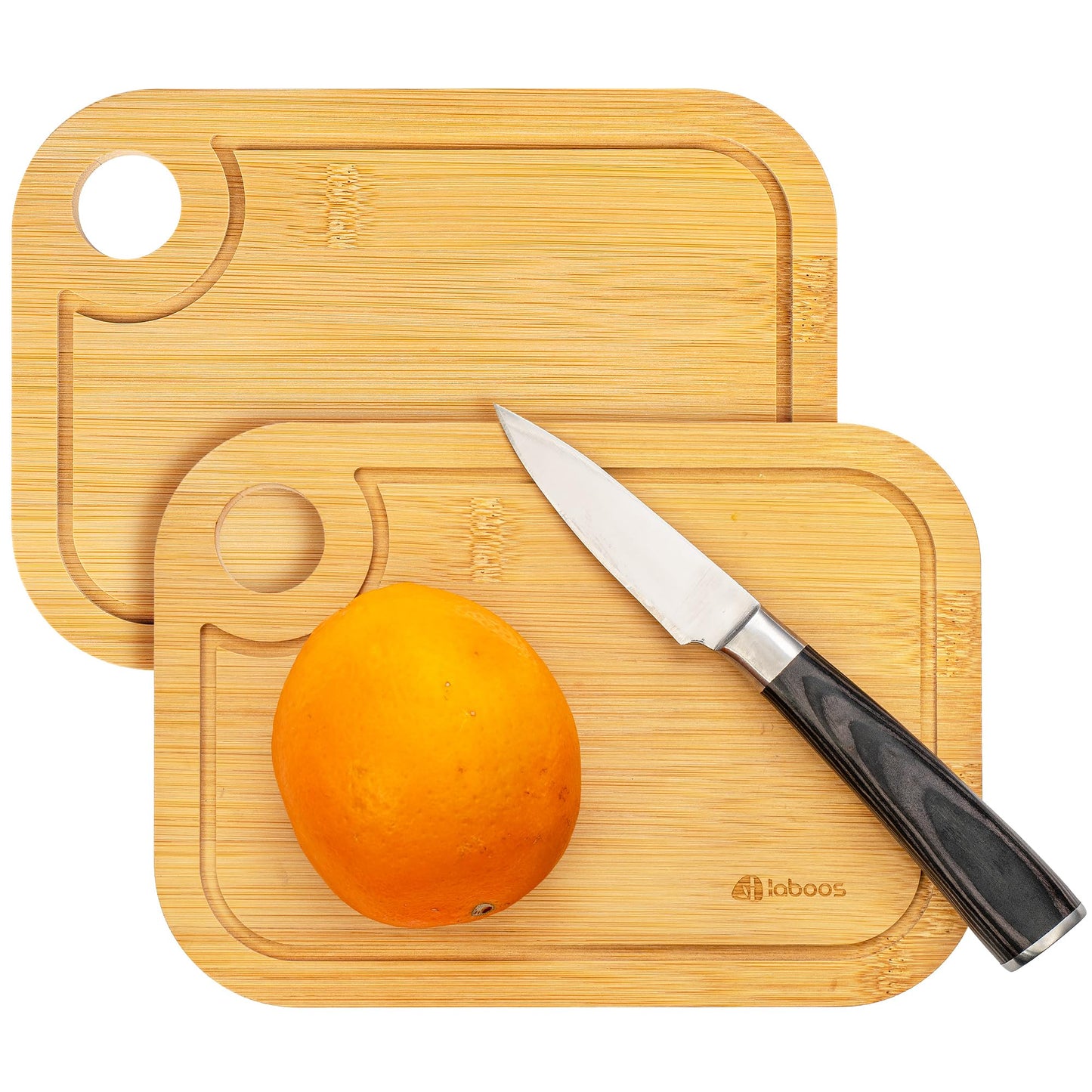 Mini Bamboo Cutting Board Set of 2 - Small Wooden Chopping Boards with Juice Groove, Lightweight & Compact for Baby Food, Dorm, Travel, Camping - 8.5”x6” Easy-to-Store Kitchen Essentials
