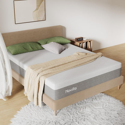 Novilla Bliss Queen Size Mattress, 12 Inch Gel Memory Foam Mattress Queen in a Box for Cool Night Sleep & Pressure Relief, Support Foam for Spine Alignment & Motion Isolation, Medium Plush Feel