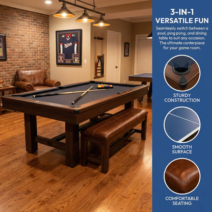 ComeWay 63"x40" Board Game Table with Rotating Cup Holders for 4 Players, Gaming Dining Table with Removable Table Top & Non-Slip Play Mat, Multifunctional Table with for DND/Poker/Mahjong/Card Games