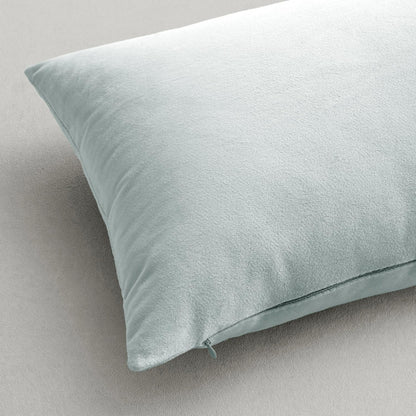 MIULEE Pack of 2 Velvet Pillow Covers, 18x18 Inch Soft Solid Cushion Case for Spring Sofa & Bedroom, Baby Blue