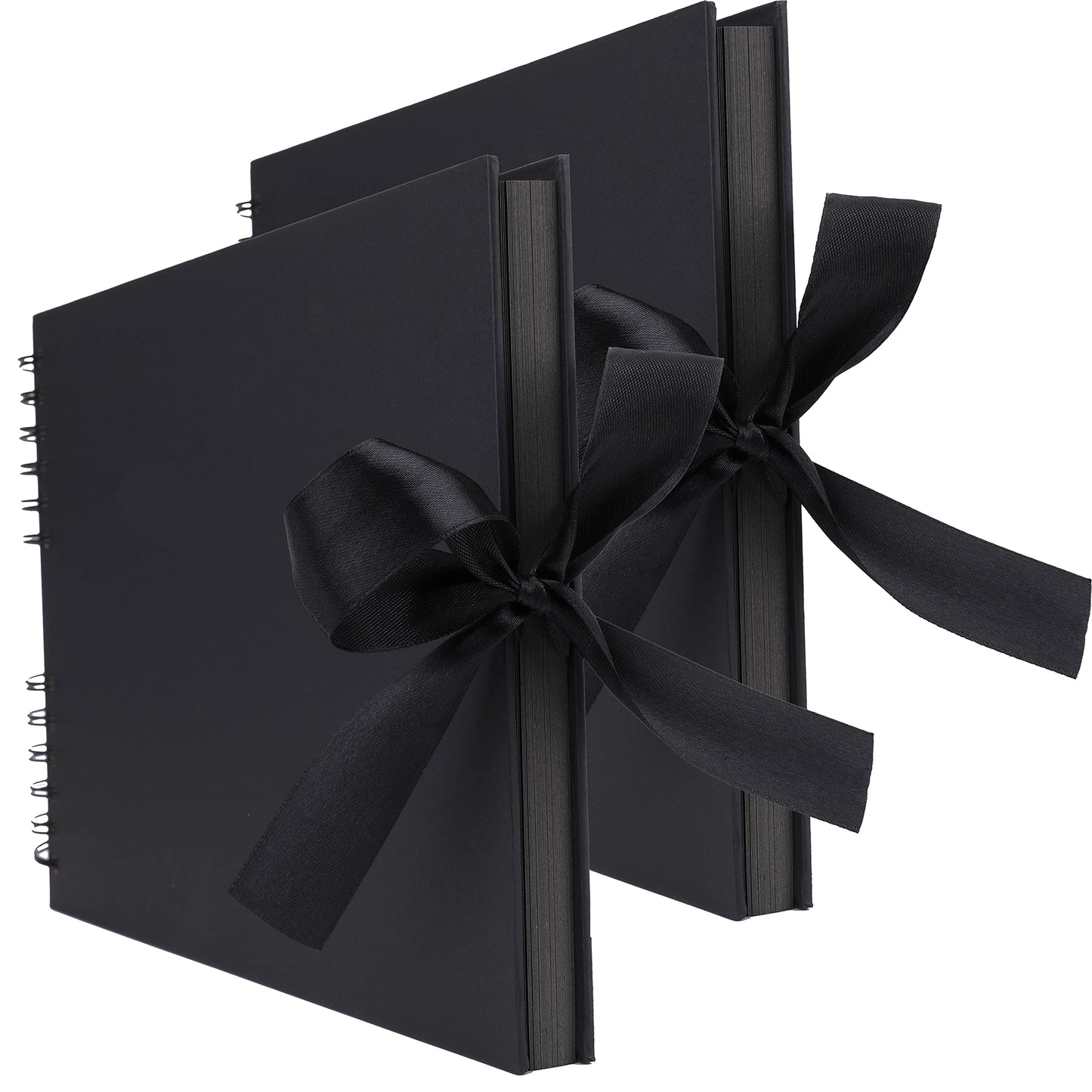 Tosnail 2 Pack 80 Pages Scrapbook Album, 12 x 8 Inches Photo Album Memory Book, Total 160 Pages - Black