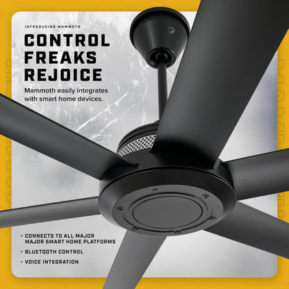 Big Ass Fans Mammoth 60" Outdoor Ceiling Fan with LED Light – Silver Finish – Smart Wi-Fi Ceiling Fan with Remote & Voice Control – Quiet, Wet Rated Patio Fan with Light – 3 Yr Warranty