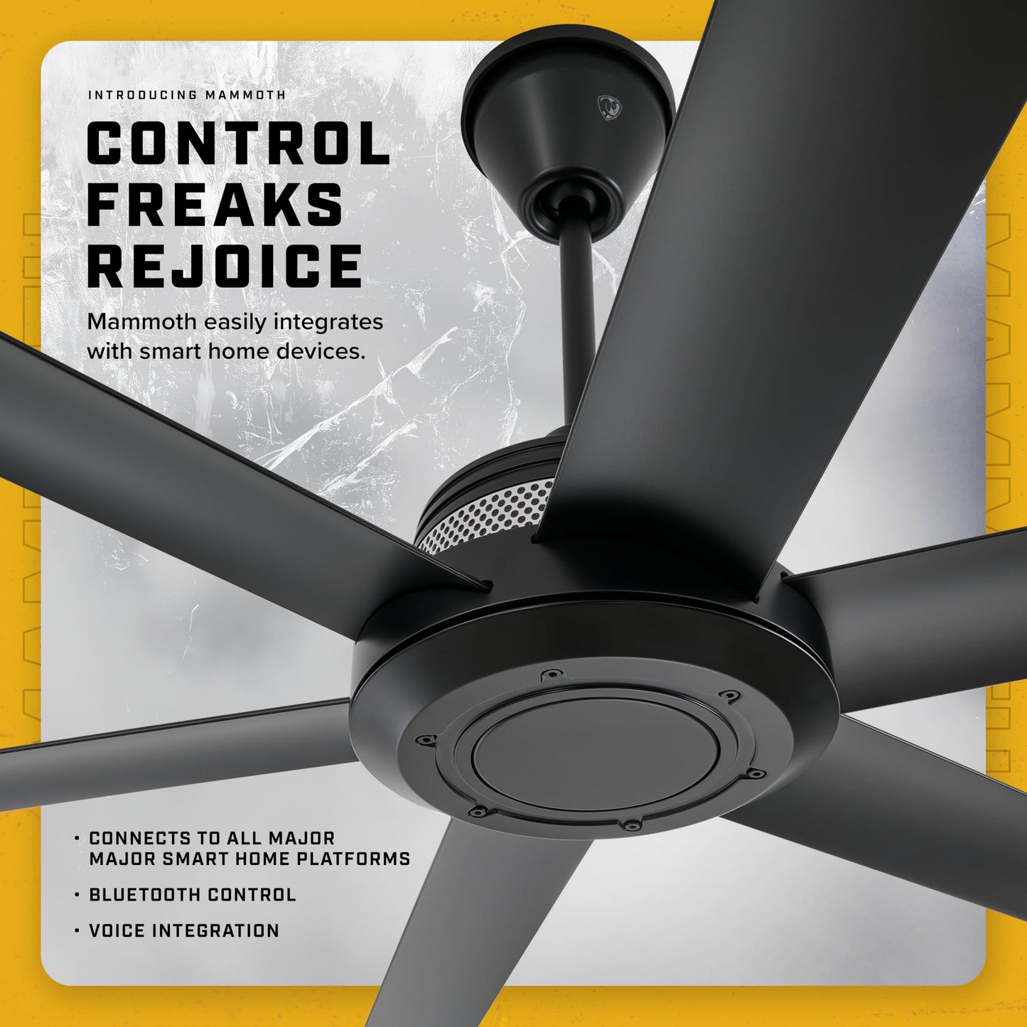 Big Ass Fans Mammoth 84" Outdoor Ceiling Fan w LED Light – Silver Finish – Smart Wi-Fi Fan w Remote & Voice Control – Wet Rated Quiet Patio Fan – 15,683 CFM – Modern Industrial Look – 3 Yr Warranty