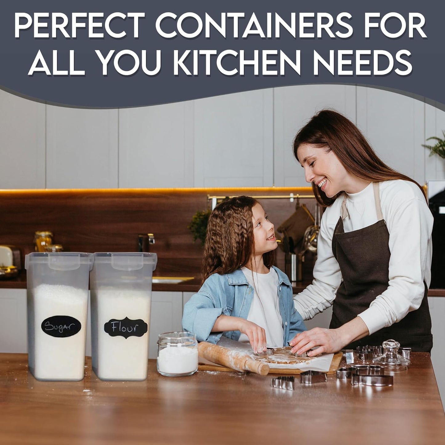 Kitchen Pantry Organizers and Storage - Airtight Food Storage Container Set, 14 Pcs BPA Free Plastic Dry Food Canisters