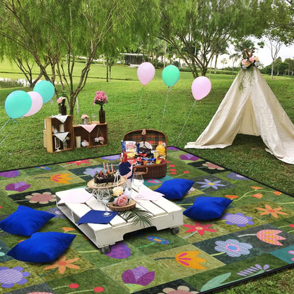 Supfitness Extra Large Picnic Blankets Waterproof Foldable (60 "x 80") Beach Blanket Waterproof Sandproof,3-Layer Thicking Mat Outdoor Packable Camping Blanket
