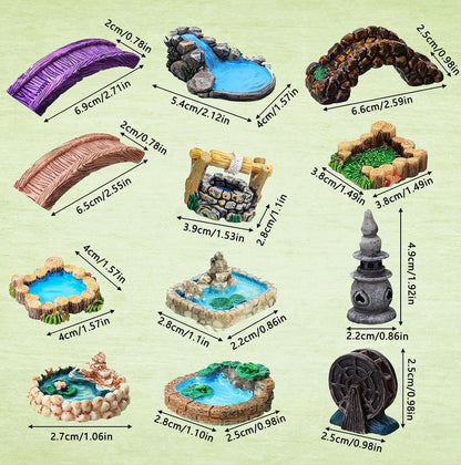Woodpile Meadow Miniature Fairy Garden Accessories, Lawn Garden Ornament Figurines for DIY Kit