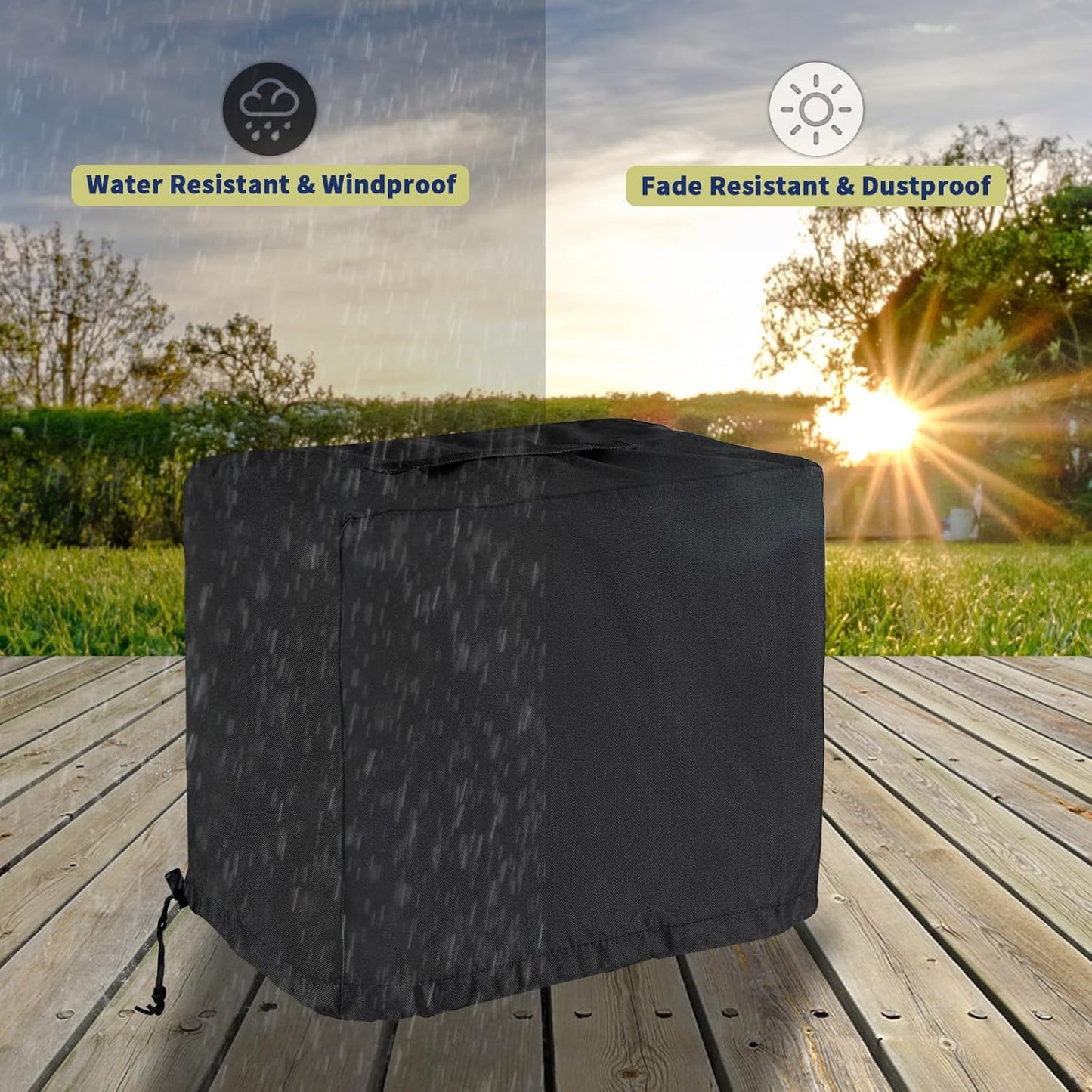 Ice Maker Cover, Waterproof Protective Cover for Countertop Ice Maker Machine, Portable Ice Cube Maker (Black)