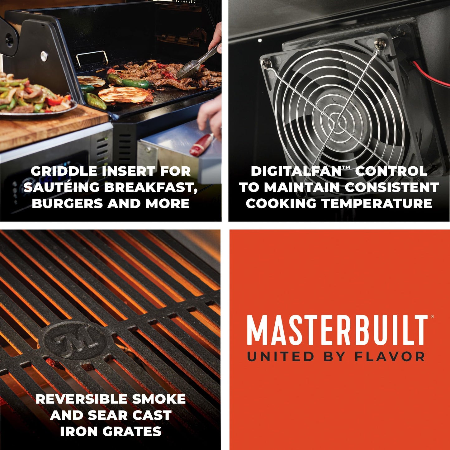 Masterbuilt® Gravity Series® 800 Smoker Grill - Charcoal Grill plus Griddle Insert, Digital Control, App Connectivity, 800 Cooking Square Inches in Black, Model MB20040221