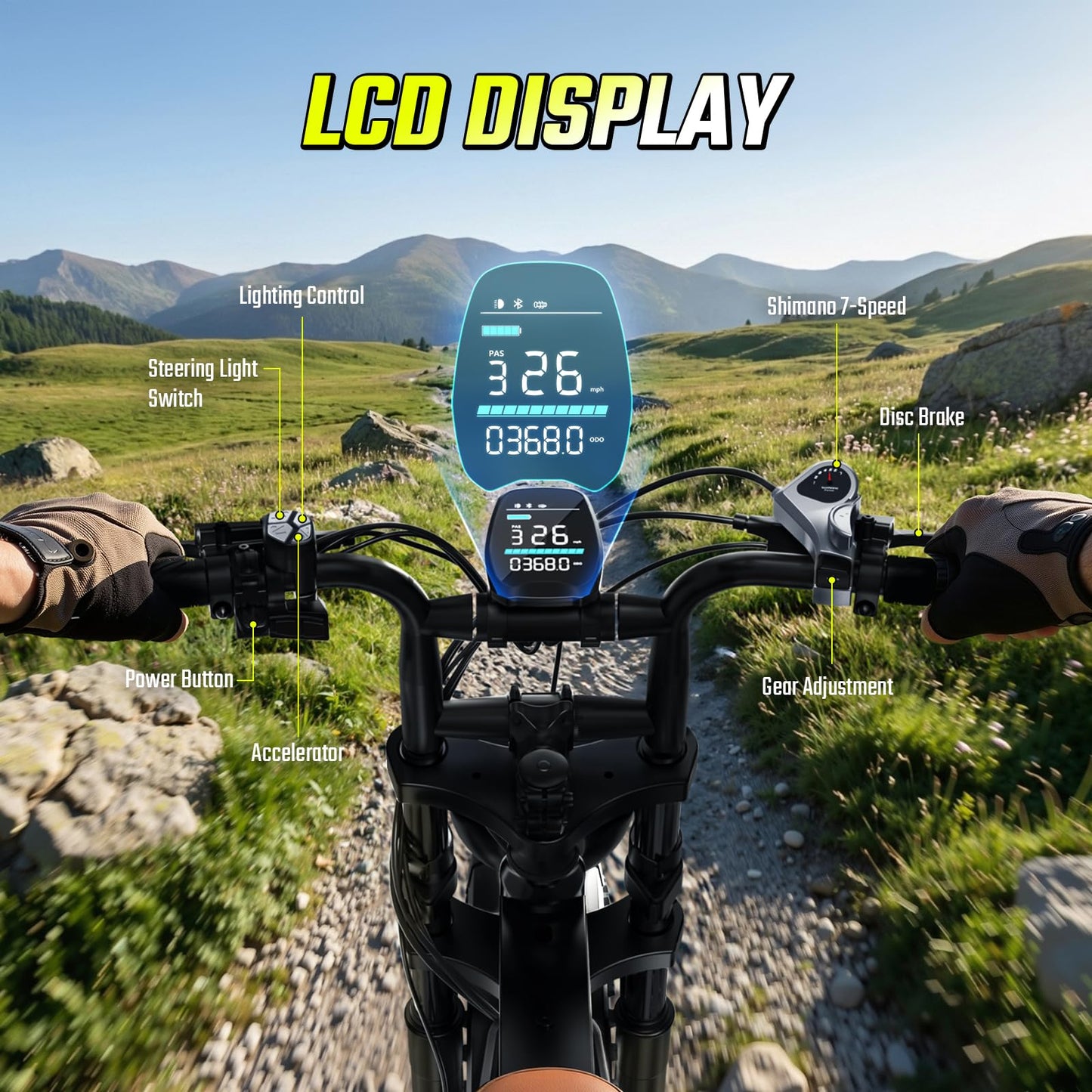 Electric Bike for Adults, Peak 1500W Motor, 30 MPH 60 Miles, 20"x4.0" Fat Tire Retro E Bike, 48V 15Ah Removable Battery, 7-Speed Ebkie for City Commuting, Off-Roading, Mountain, UL 2849 Carbon Black