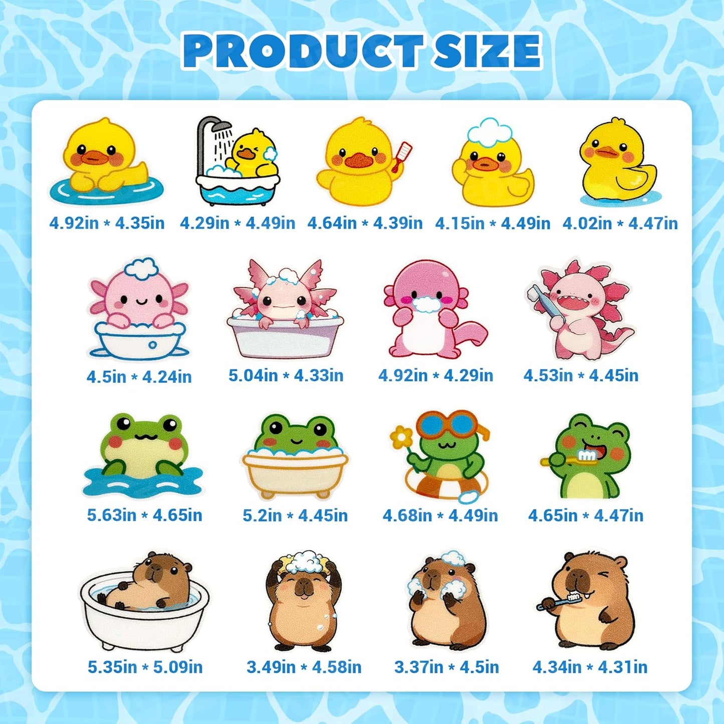 17PCS UNEEDE Kids Bathtub Mat with Non Slip Bathtub Stickers, Non Slip Shower Mat for Toddlers, Washable Anti Slip Tub