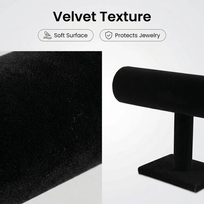 Comelyjewel Bracelet Holder Stand Set of 2, Velvet Jewelry Display for Bracelets, Bangles & Watches, T-Bar Jewelry Organizer for Dresser & Vendor Booth