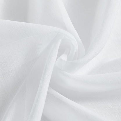 HLC.ME Sheer White Curtains, 2 Panels Semi Sheer Voile Window Drapes, 54" W x 95" L