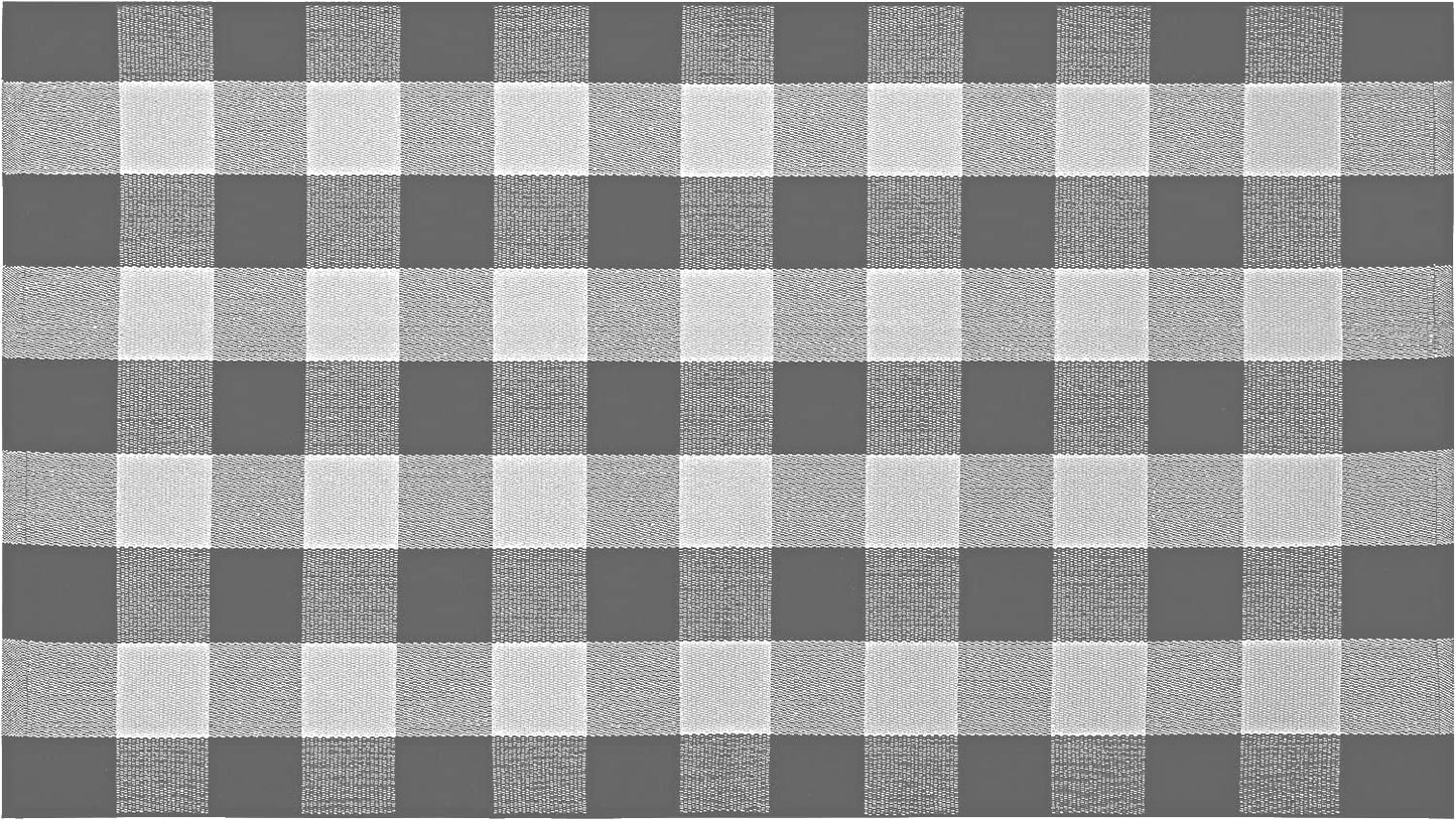 SEEKSEE 27.5"x43" Cotton Buffalo Plaid Rug, Gray and White Checked Washable Doormat for Indoor Outdoor Layered Entry