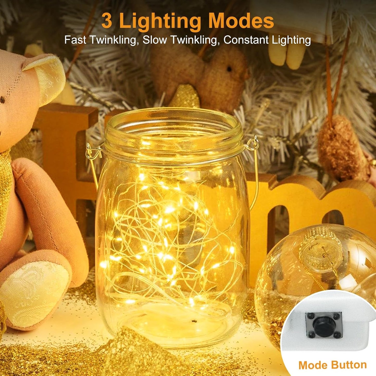 24 Pack [3 7ft 20 btfarm Fairy Lights Battery Operated Modes], Led Twinkle Lights String Lights Waterproof Bulk Small