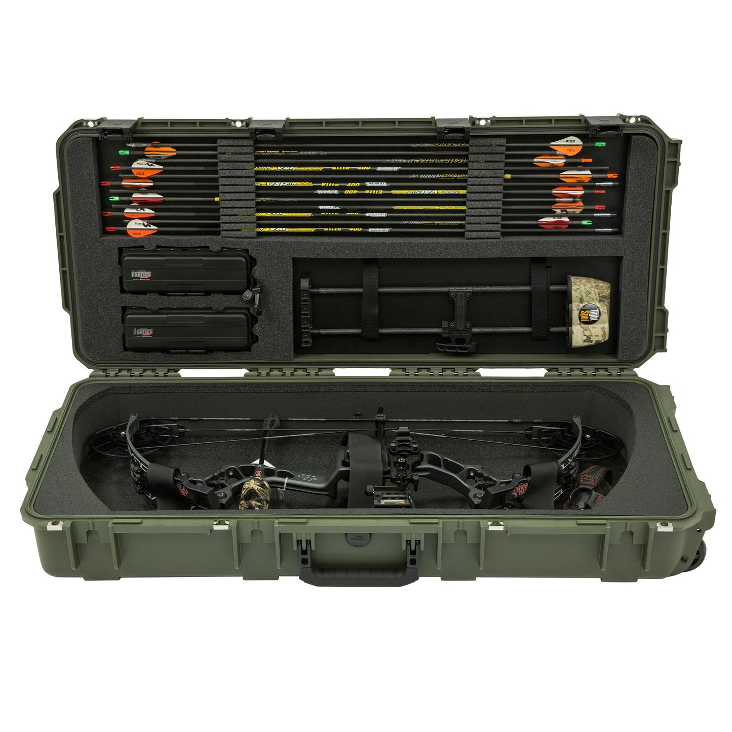 SKB Cases iSeries 3i-3614-PL-M Small Parallel Limb Bow Case, Hard Shell Compound Bow and Arrow Case with Wheels and Trigger Latch System