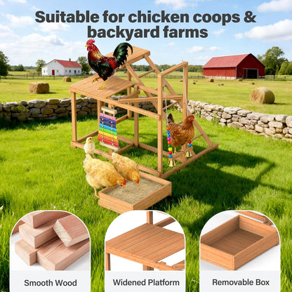 Multi-Functional Chicken Perch with Swing and Xylophone Toy