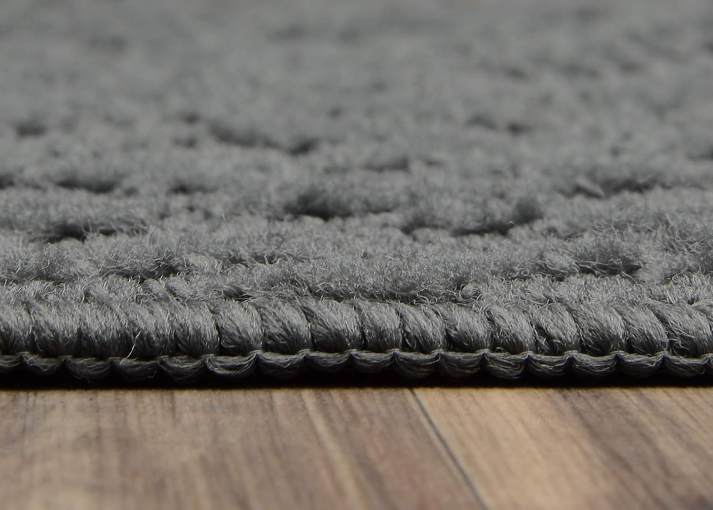 Garland Rug Ivy 18 in X 30 in Cinder Gray Area Rug - Soft, Durable Geometric Solid Color Rug for High-Traffic Areas