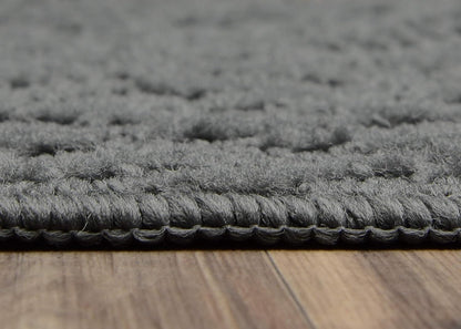 Garland Rug Ivy 18 in X 30 in Cinder Gray Area Rug - Soft, Durable Geometric Solid Color Rug for High-Traffic Areas