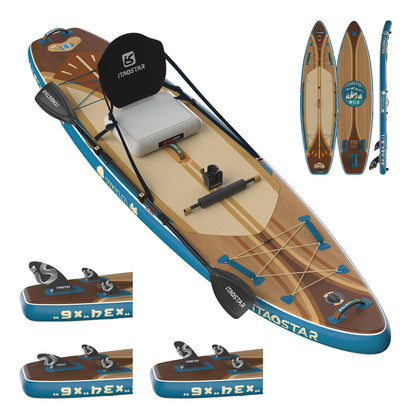 iTAOSTAR W02C 34" Super Wide Paddle Board, More Fun Inflatable Paddle Board with 5 Fins for Better Balance, Stand Up Paddleboard with Premium SUP Accessories for Adults of All Skill Levels