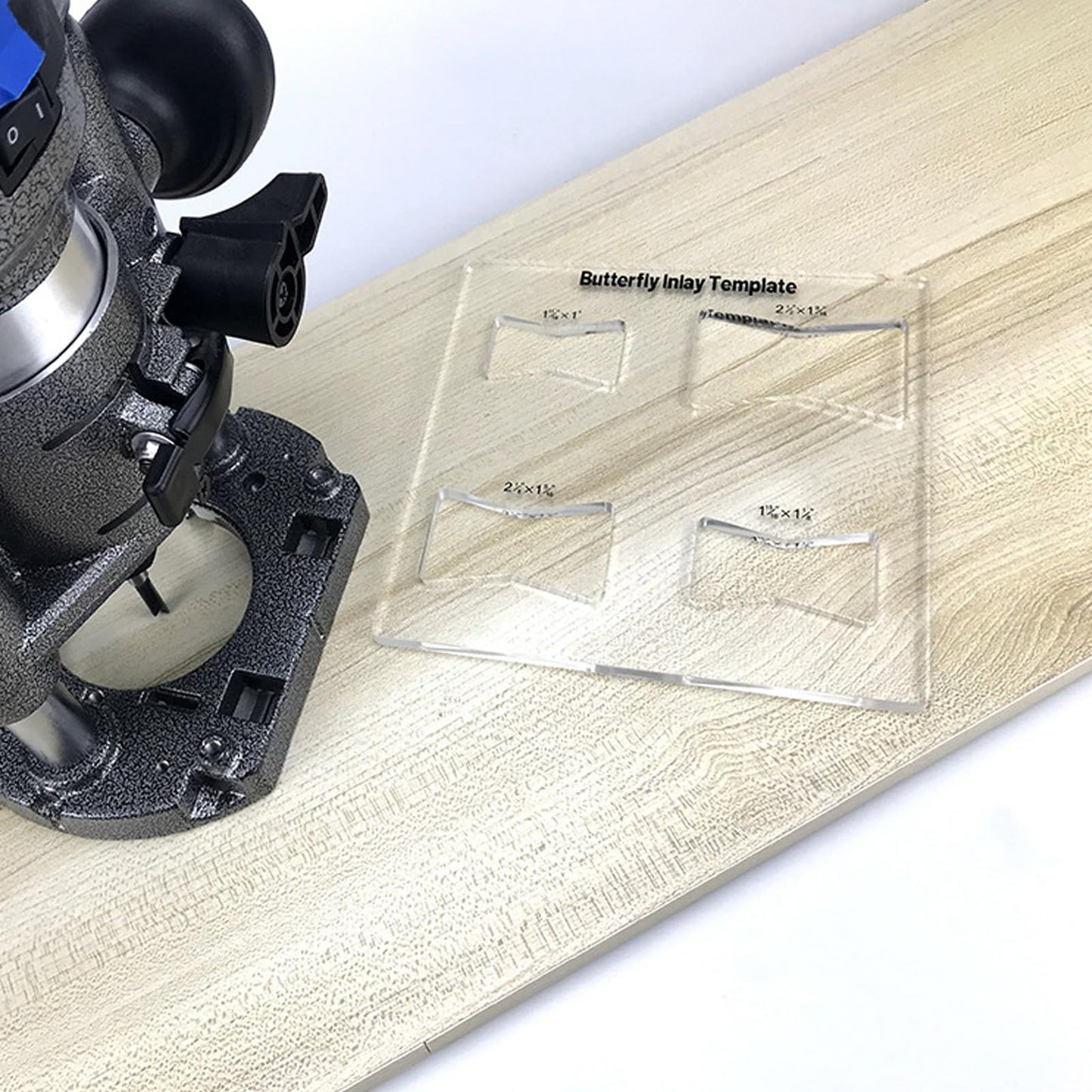 Butterfly Inlay Template Acrylic Woodworking Decoration Router Jig for Furniture Repair Precise Cut Clip (Butterfly Inlay Template)