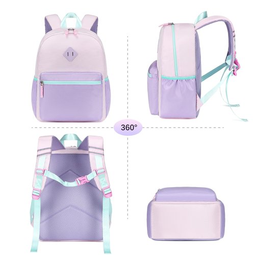 abshoo Kindergarten Backpack for Girls Preschool Backpacks School Bookbag for Kids 4-8(Purple and Pink)