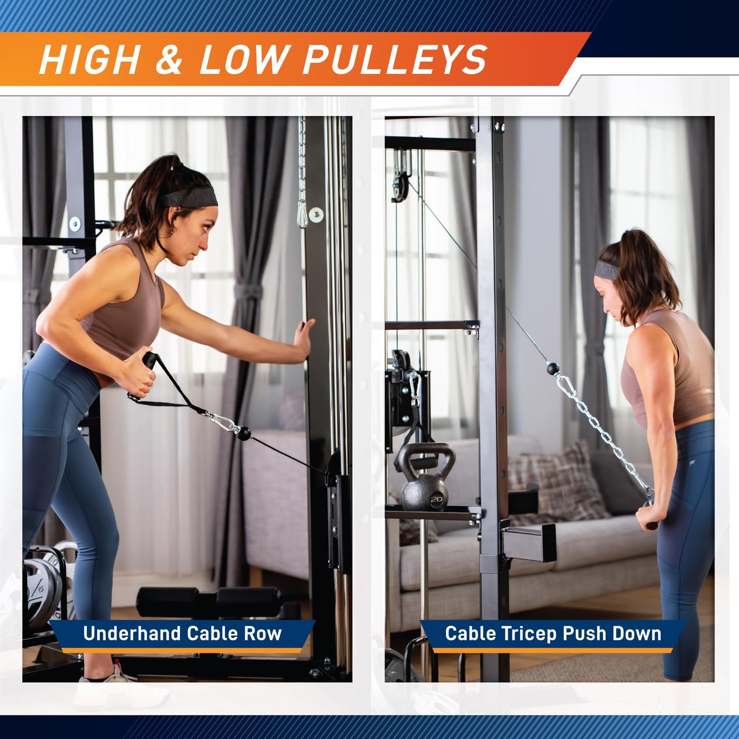 Marcy Olympic Strength Training Power Tower, Cage with Pulley Home Gym System SM-3551AMZ