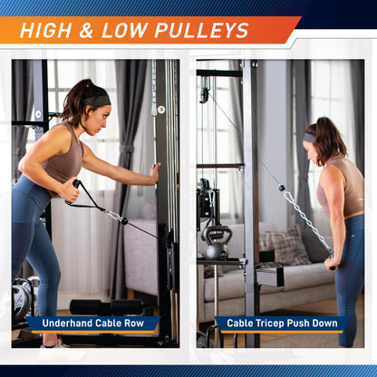 Marcy Olympic Strength Training Power Tower, Cage with Pulley Home Gym System SM-3551AMZ
