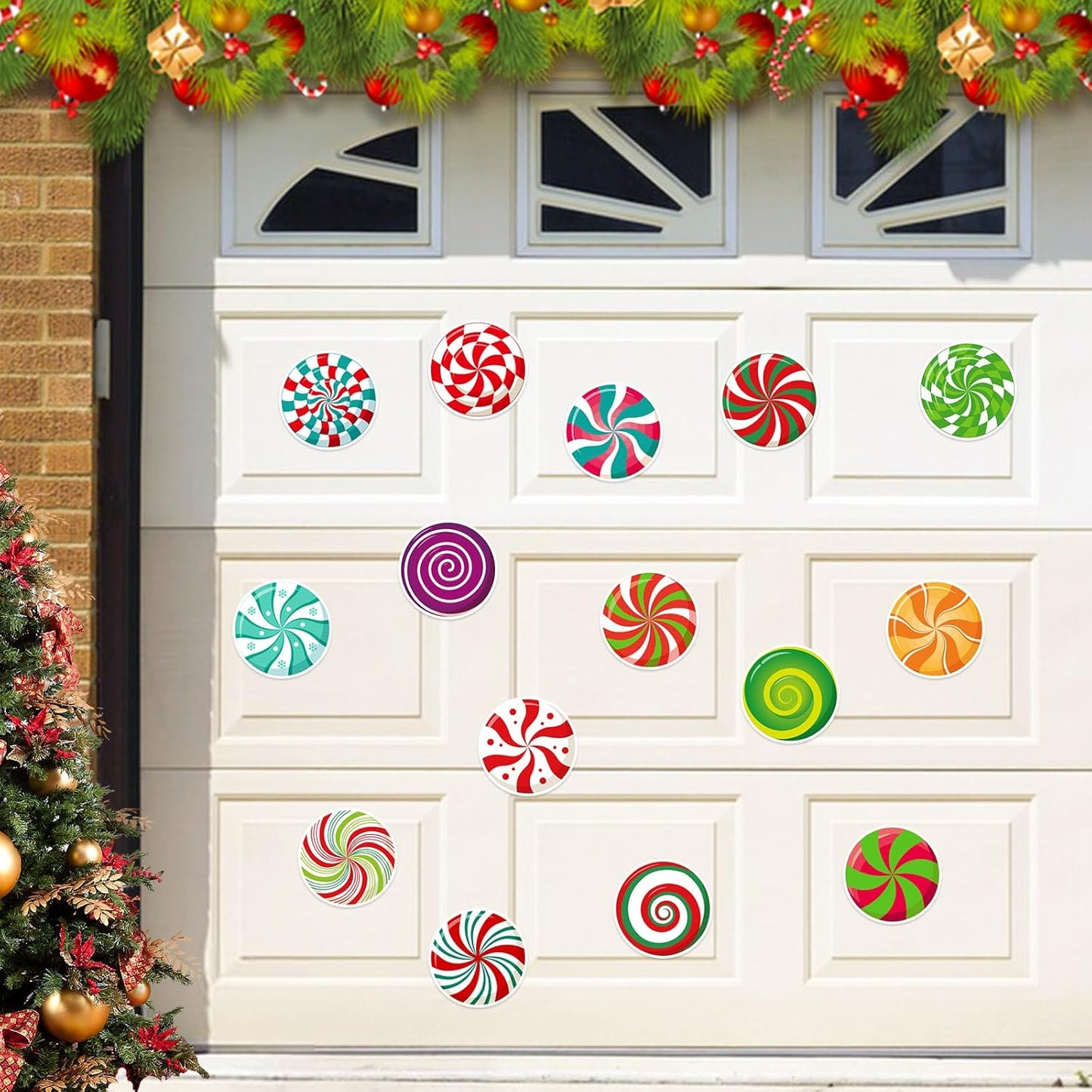 JULMELON 22 Pcs Christmas Candy Magnets, Refrigerator Car Magnets for Holiday DIY Decorations