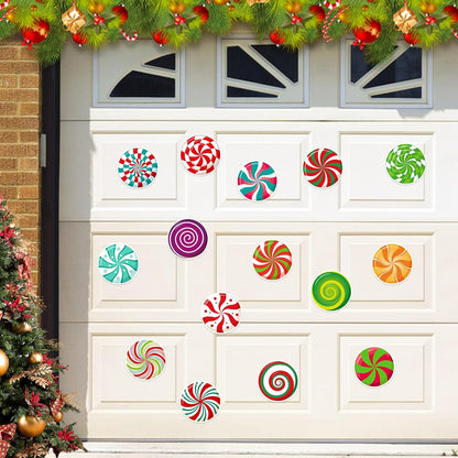 JULMELON 22 Pcs Christmas Candy Magnets, Refrigerator Car Magnets for Holiday DIY Decorations