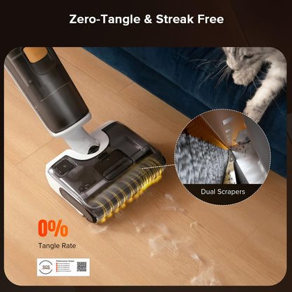 roborock F25 GT Vacuum Mop All in One, Wet Dry Vacuum Cleaner Cordless, 20000Pa Floor Cleaner Machine for Tile Hardwood Wood Vinyl Floor, Edge to Edge Self Cleaning Electric Mop with 180° Lie-Flat