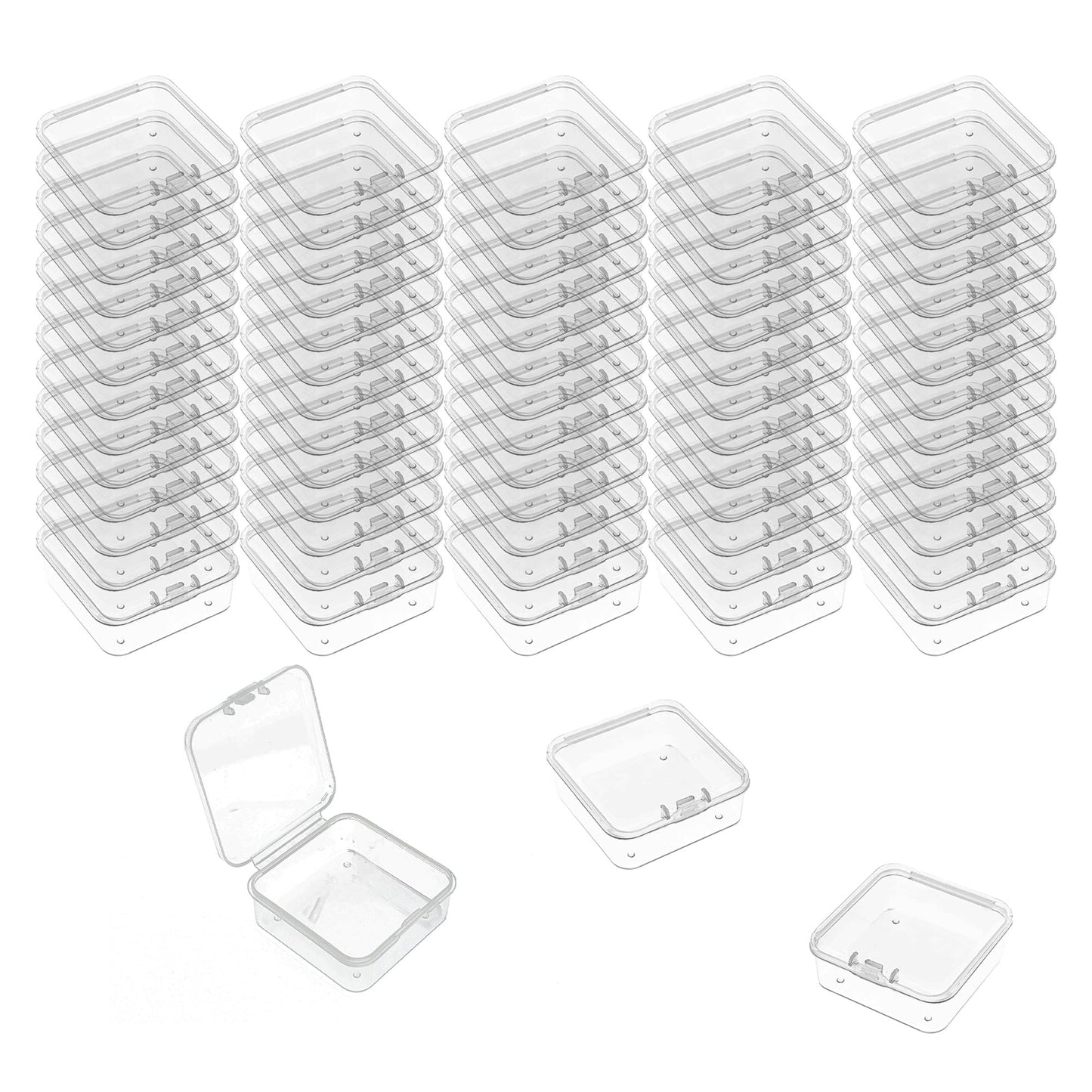 LJY 68-Pack Small Parts Organizer Box,1.77 x 1.77 x 0.79 in Plastic Storage Containers with Secure Latch,Nestable Grid Boxes for Jewelry,Beads,Crafts,Fishing Tackle,Hardware Accessories,Plastic Case