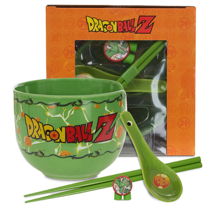 Culture Fly Dragon Ball Z Microwave Ramen Bowl Set with Chopsticks and Spoon, 20 oz Ceramic Instant Noodle Bowls with Chopsticks, Ramen Noodle Bowl, Rice Bowl Anime Gifts for Men