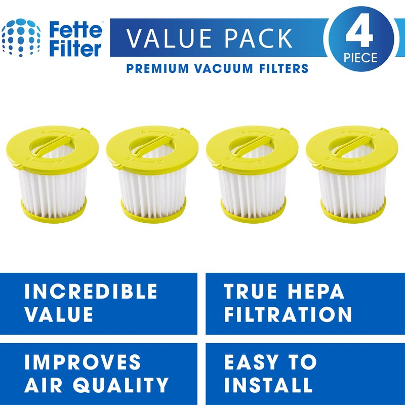 Fette Filter - Vacuum Filter Replacement Compatible with Ryobi ONE+ 18V Models PCL700 PCL704 PCL705 Part # A32F05N A32HF00 Compatible with Hoover BH57400V - Pack of 6