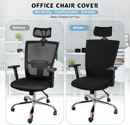 Lounsweer 3 Pieces Headrest Chair Cover, Office Chair Cover, Rolling Desk Chair Cover, Gaming Chair Covers, Stretch