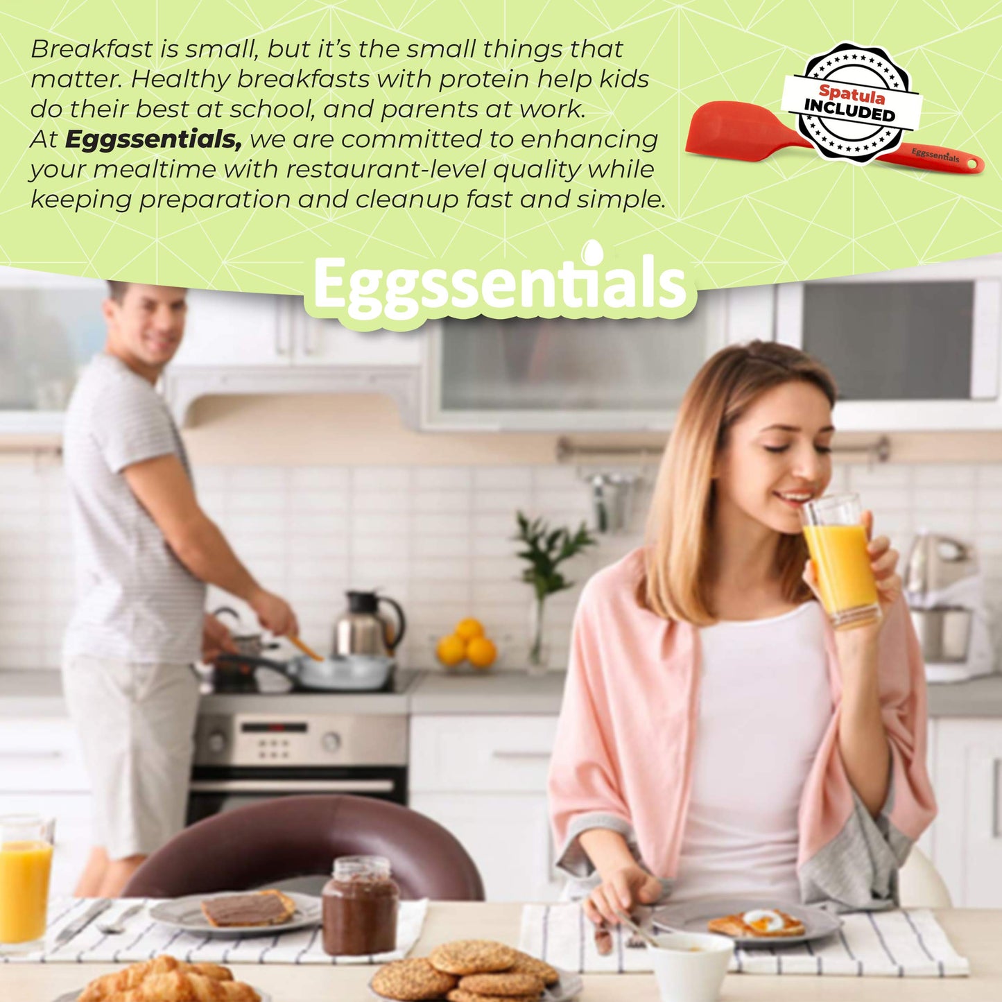 Eggssentials Egg Poacher Pan Nonstick Poached Egg Maker, Stainless Steel Egg Poaching Pan, Poached Eggs Cooker Food Grade Safe PFOA Free with Spatula, Egg Poachers Cookware
