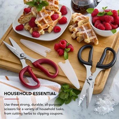 KitchenAid Multipurpose Shear Set - Versatile Scissors with Nutcracker & Bottle Opener | Ergonomic Handles, 2-Piece