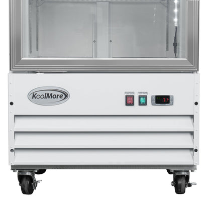 KoolMore 26 in. Commercial One Glass Door Display Upright Freezer Merchandiser in White 9 Cu. Ft. (MDF-1GD-9C-WH)
