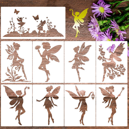 Fairy Stencils for Crafts Reusable Paint Stencil DIY Crafts Stencils for Painting on Wood Fabric Card T-Shirt