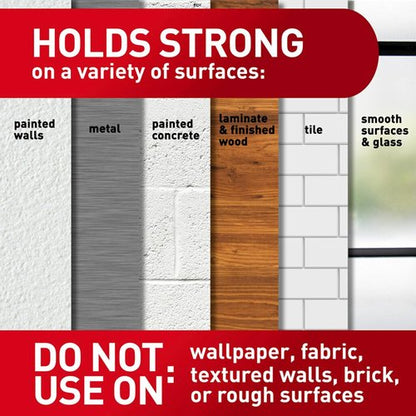 Command Large Utility Hooks - 5 lb Capacity, Damage-Free Adhesive Strips | 7 Hooks & 12 Strips for Easy Organization