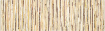 THE BEER VALLEY Cotton Rag Runner Rug, 2'x6' Beige Farmhouse Neutral Long Hallway Rugs for Kitchen Living Room