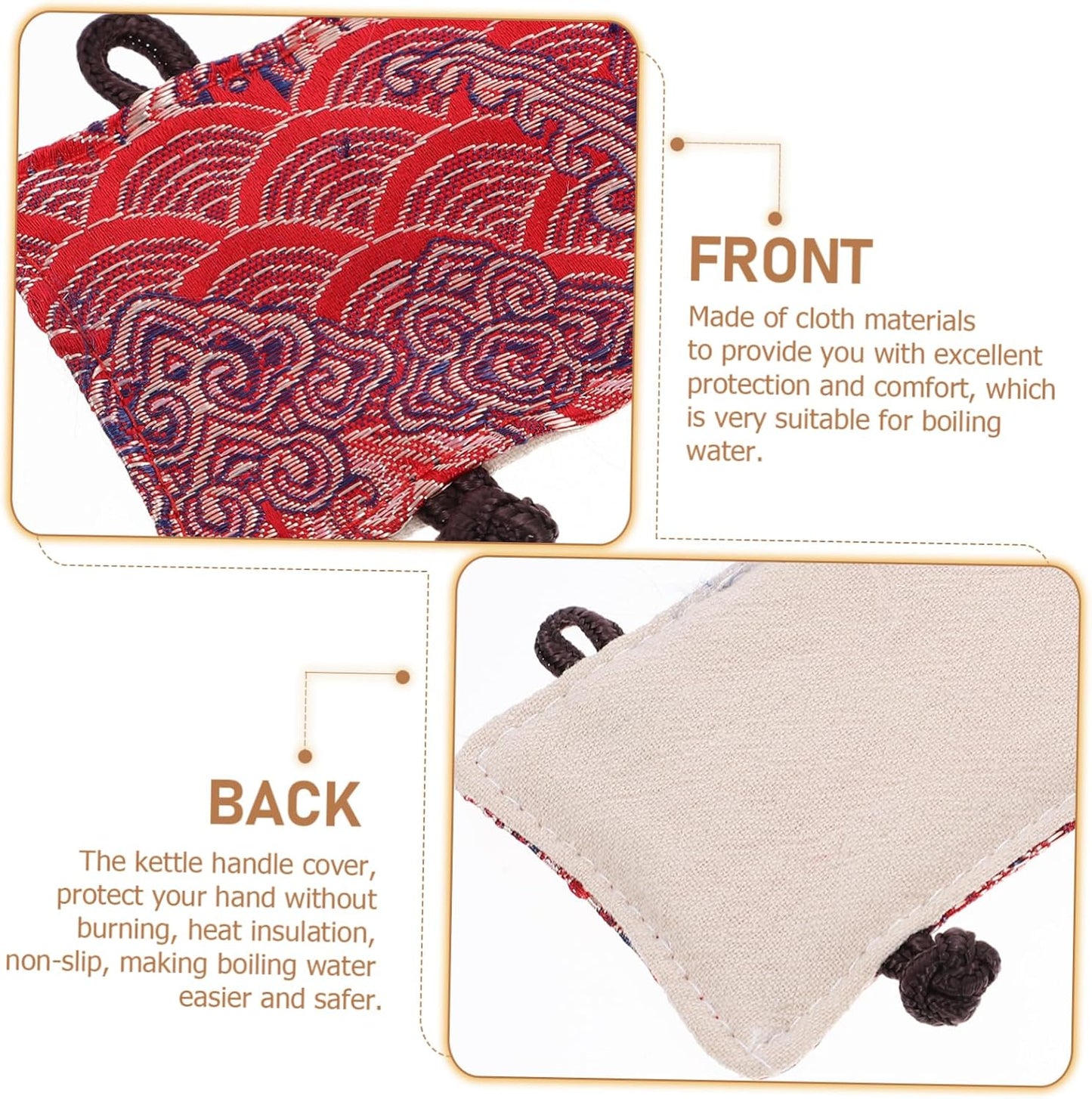 Teapot Handle Cover Anti-Scald Sleeve, Heat-Resistant Cloth Handle Protector for Comfortable Boiling