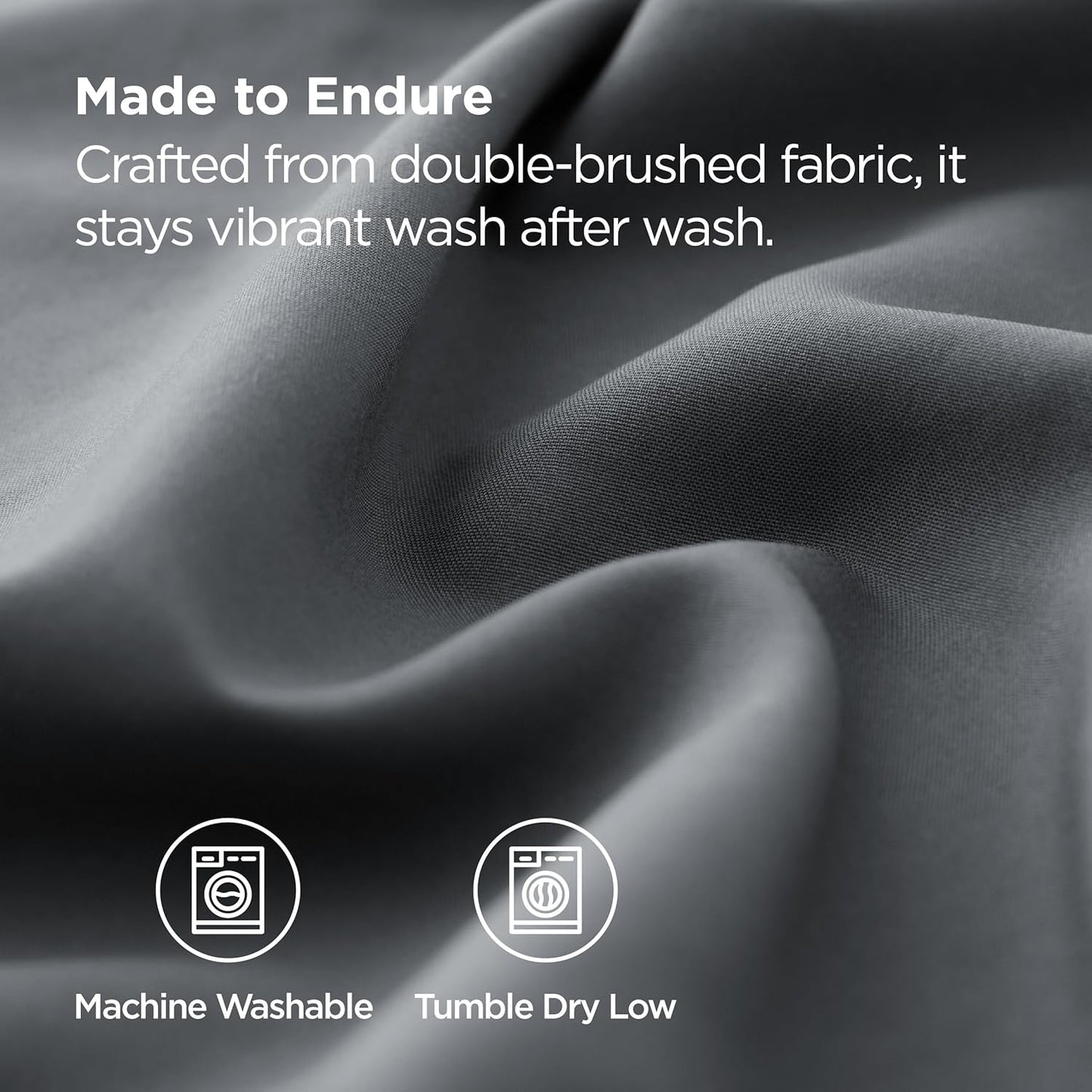 Bedsure Pillow Cases - Super Soft Dark Grey Brushed Microfiber Set of 2 | Standard Size 20x26 Inches