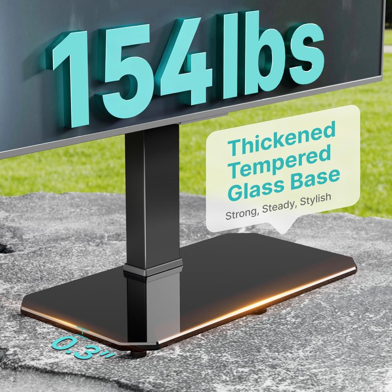 Pegzone Swivel Universal TV Stand with Mount for 43-90'' TVs, Holds 154 lbs, Height Adjustable Large Table top tv Stand, VESA MAX 600x400mm